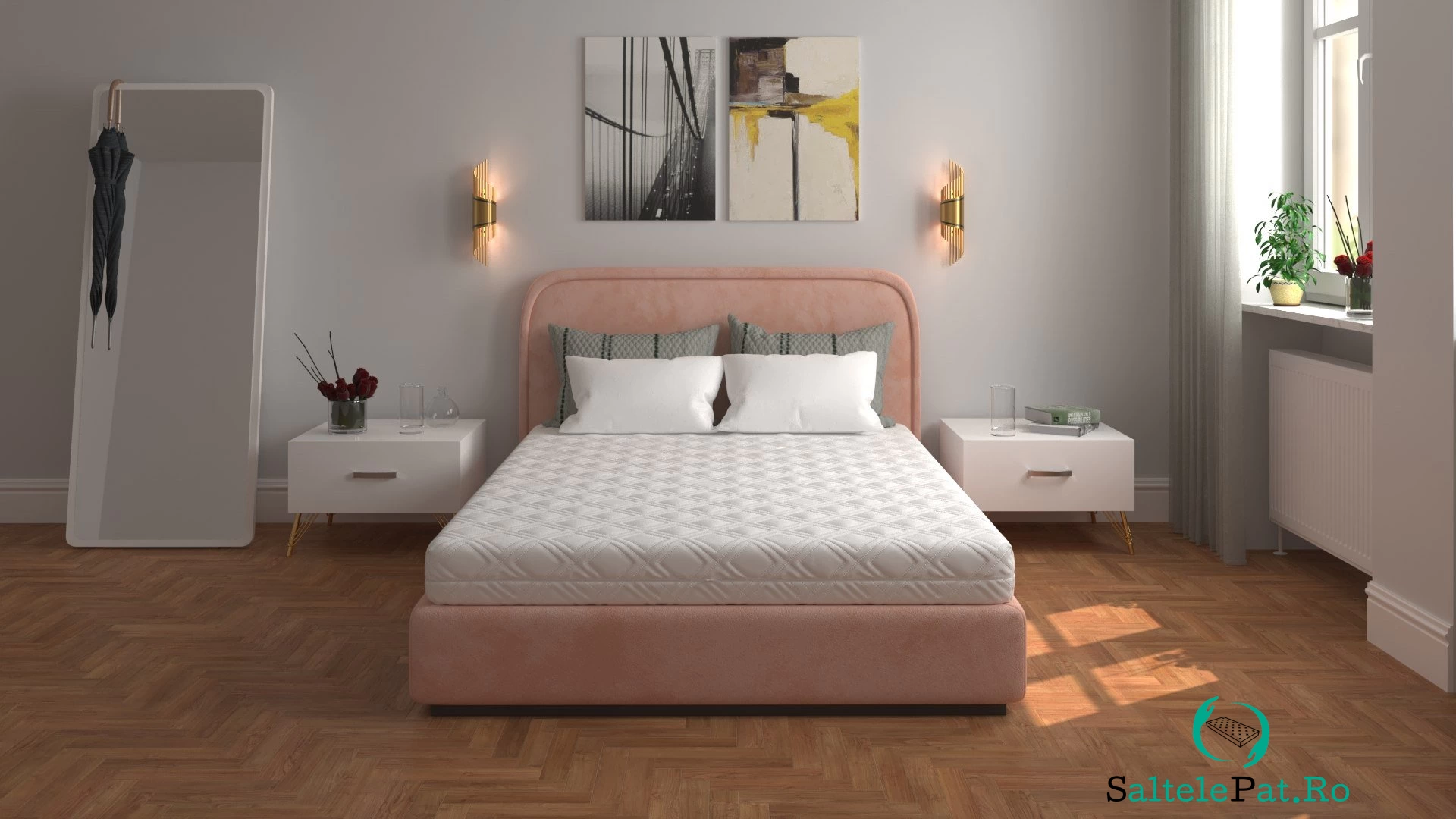 Saltea cu spumă poliuretanică 7 Zone SOMNART 180x200, înălțime 17 cm, ortopedică, husă detașabilă cu fermoar, fermitate medie la 798.60 lei ron