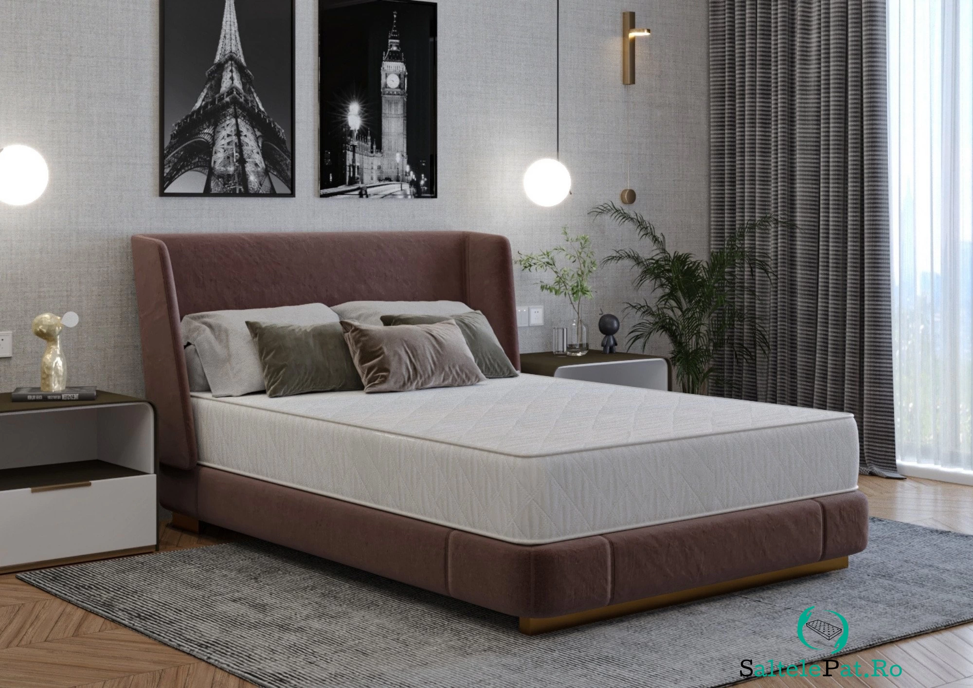 Saltea cu arcuri SomnART DORMA 90x200, inaltime 20 cm, ortopedica, husa matlasata, duritate medie la 407.29 lei ron