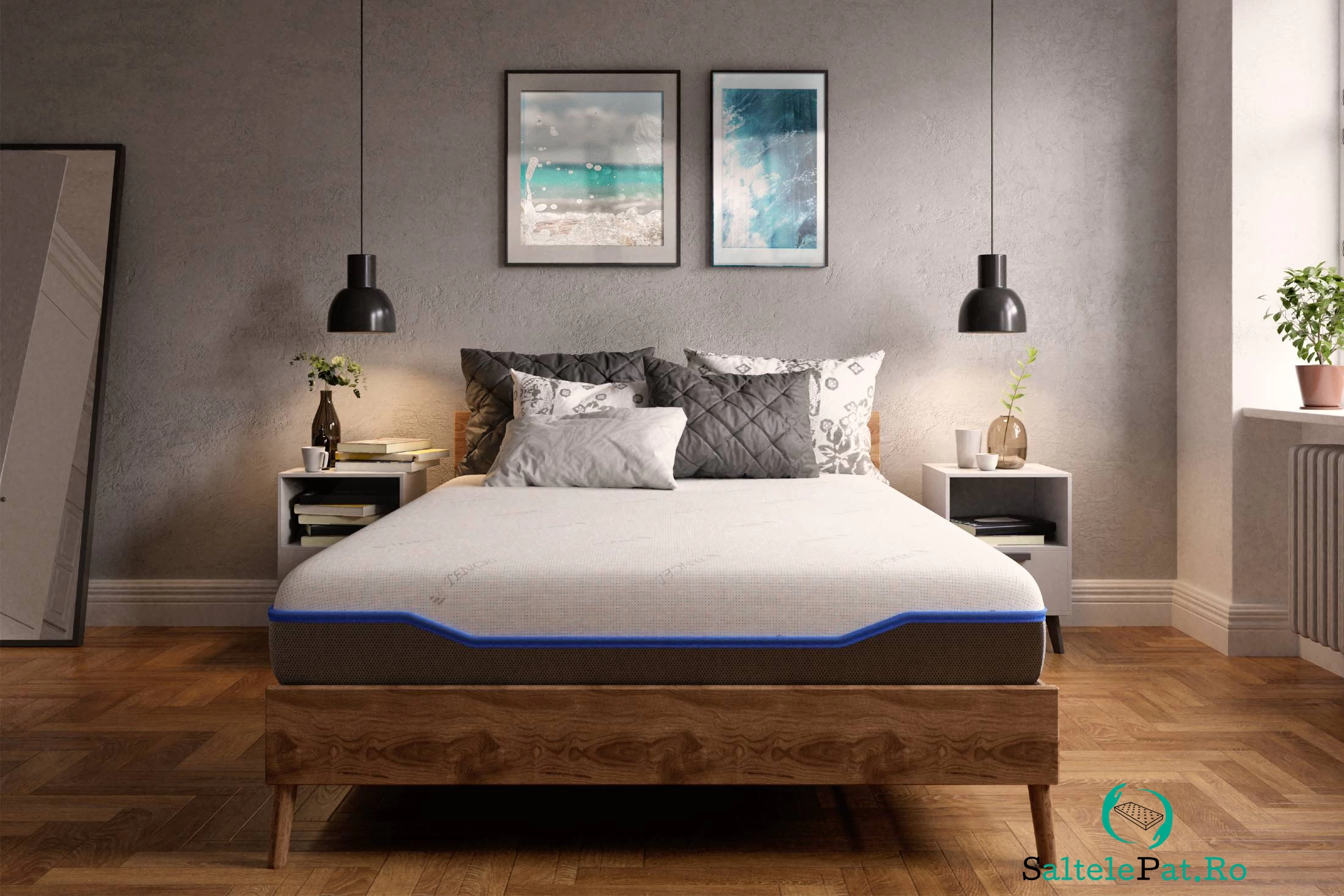 Saltea cu memorie și arcuri individuale Domine Tencel Ultra Pocket Multilayer 160x200, înălțime 24 cm, husă detașabilă, fermitate medie la 1,149.98 lei ron