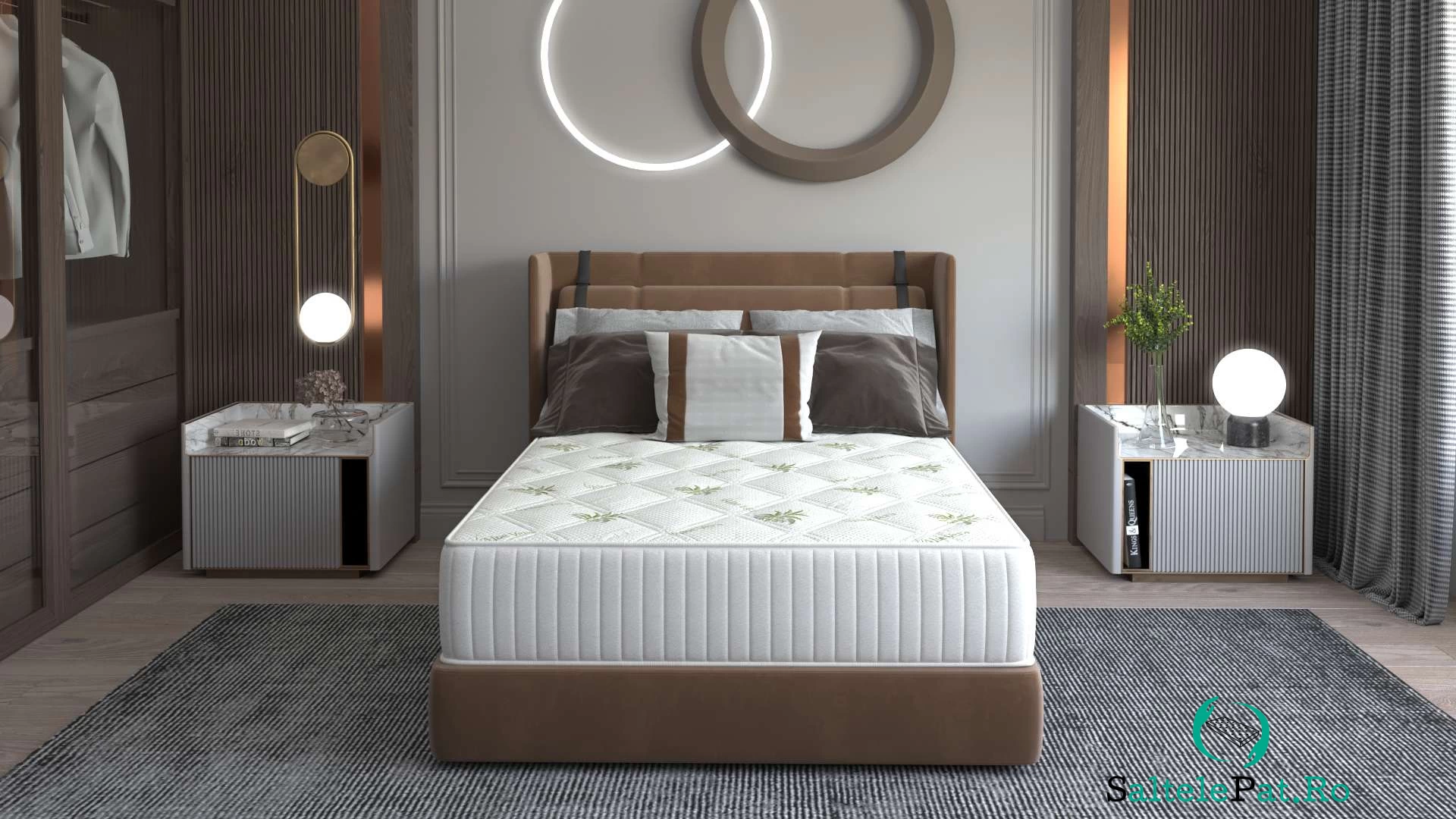 Saltea cu memorie Somnart Memory Ultimate 90x200, înălțime 24 cm, husă cu Aloe Vera, cu mânere, fermitate mare la 946.34 lei ron