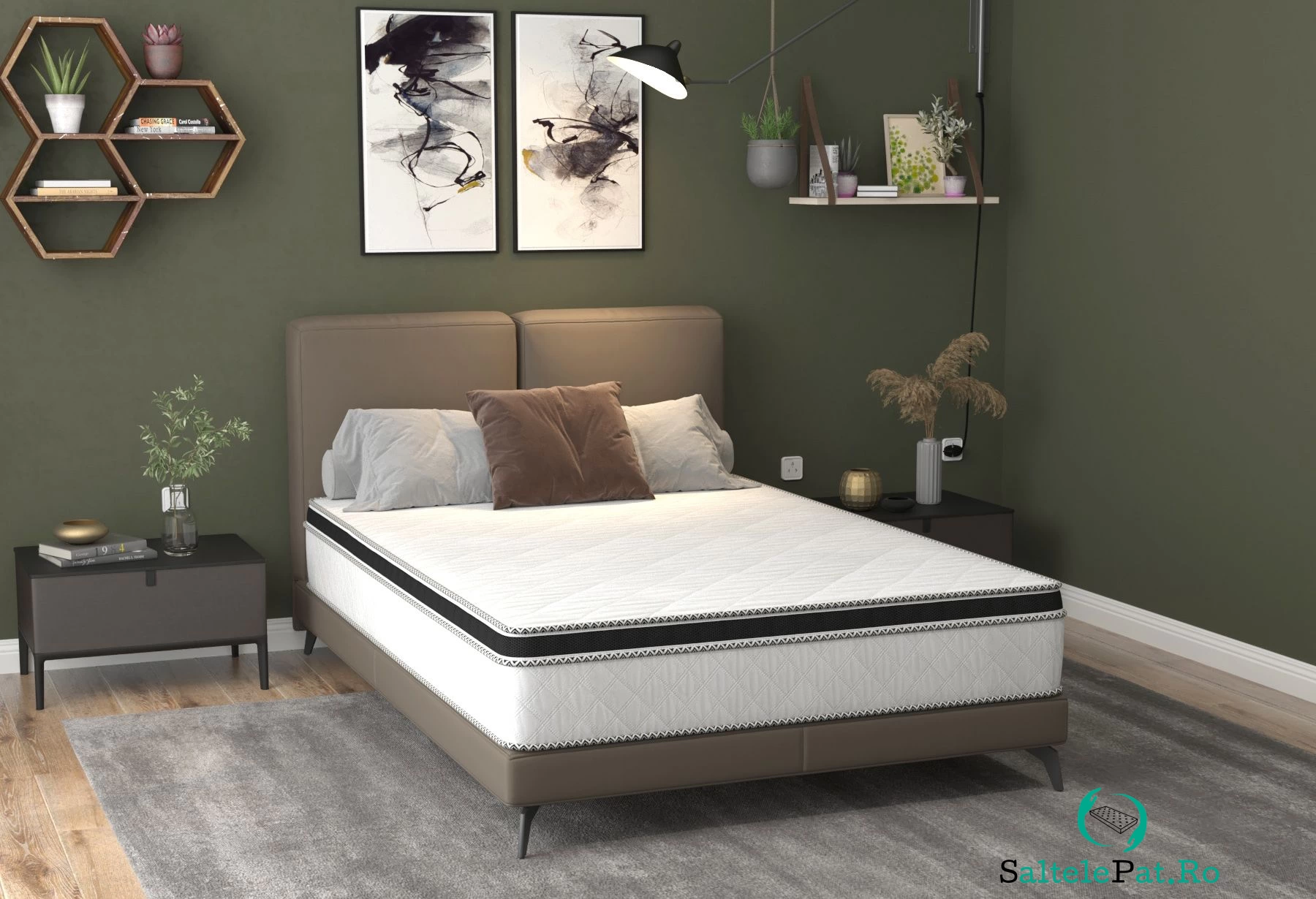 Saltea cu arcuri SomnART FERMO 90x200, înălțime 30 cm, superortopedica, husă matlasată, duritate extra ferma la 755.71 lei ron